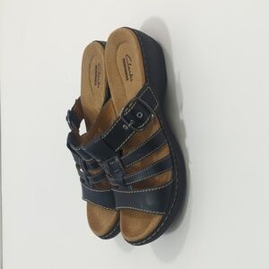Clarks Hayla Cavern Sandals Dark Blue